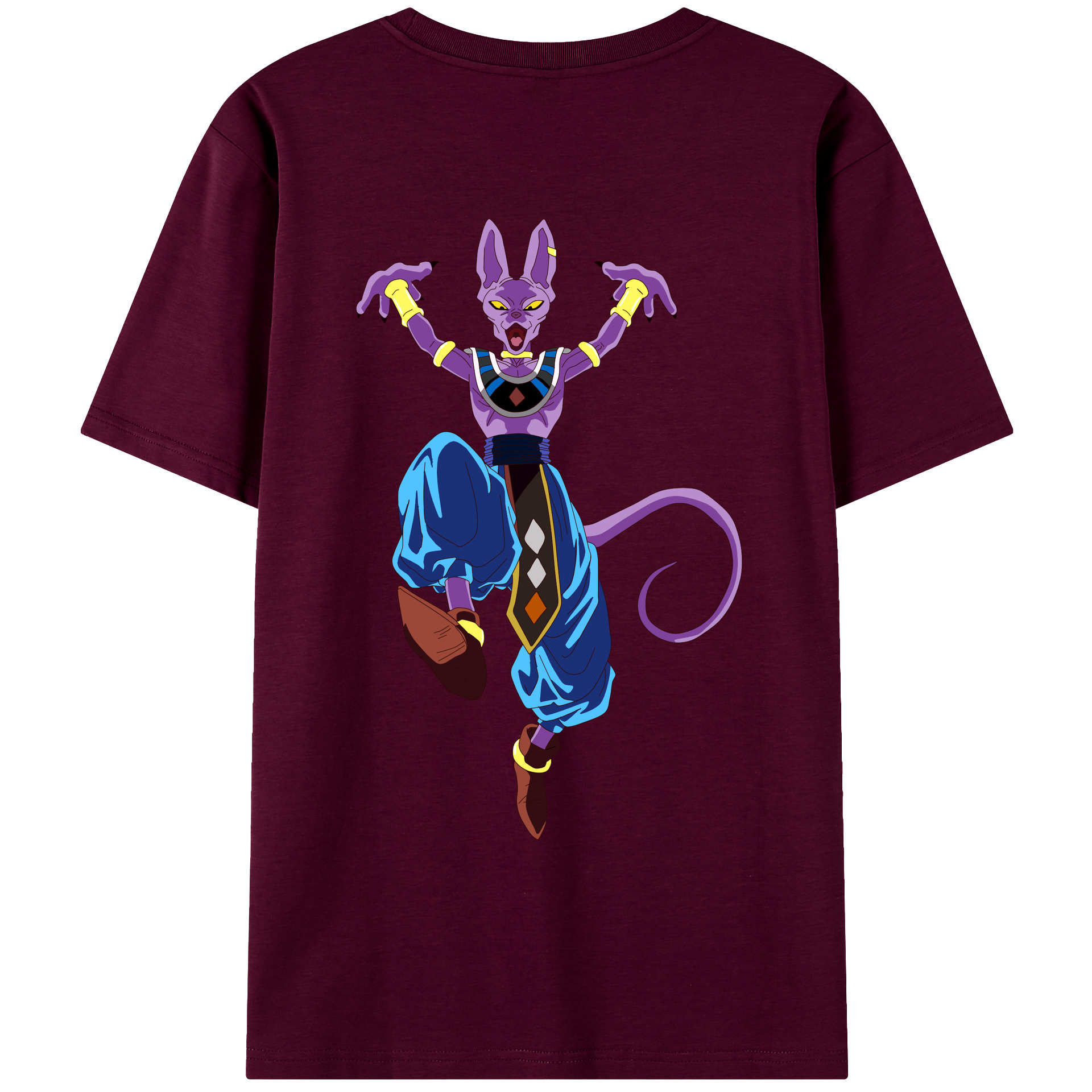 （画像用） ドラゴンボール ビルス 破壊神ビルス DRAGON BALL Beerus Birusu レディース半袖Tシャツ(バックプリント)